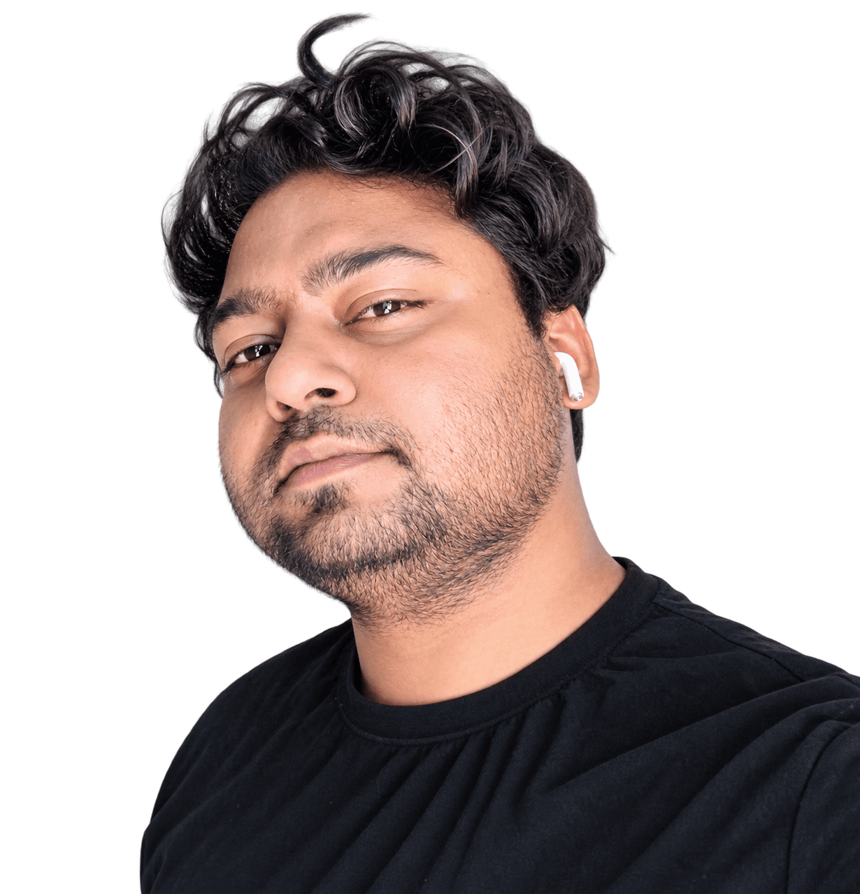 Portrait of Suchay Janbandhu wearing a black T-shirt